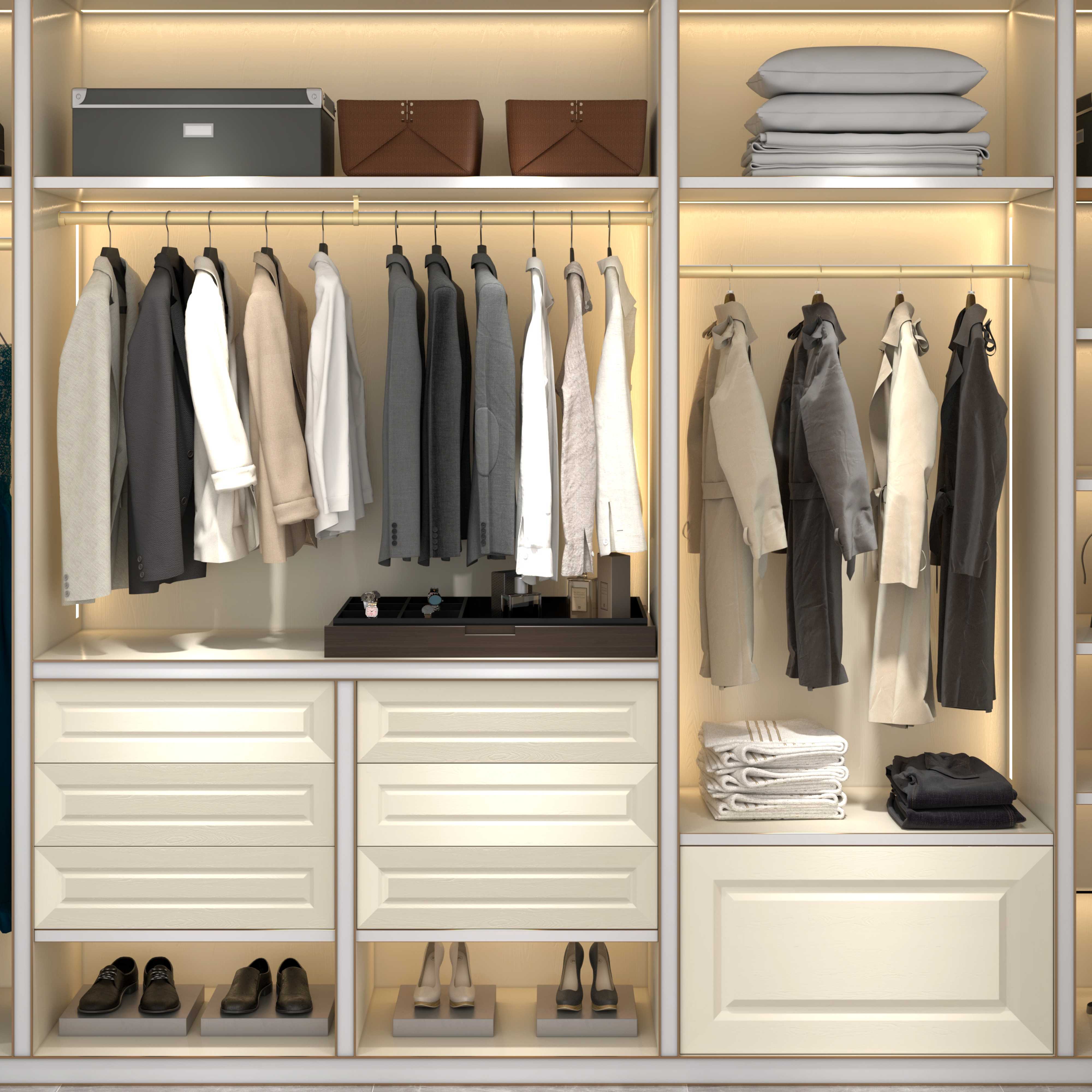 Tube de garde-robe coulissant silencieux pour le rangement de la chambre &agrave; coucher et de la buanderie