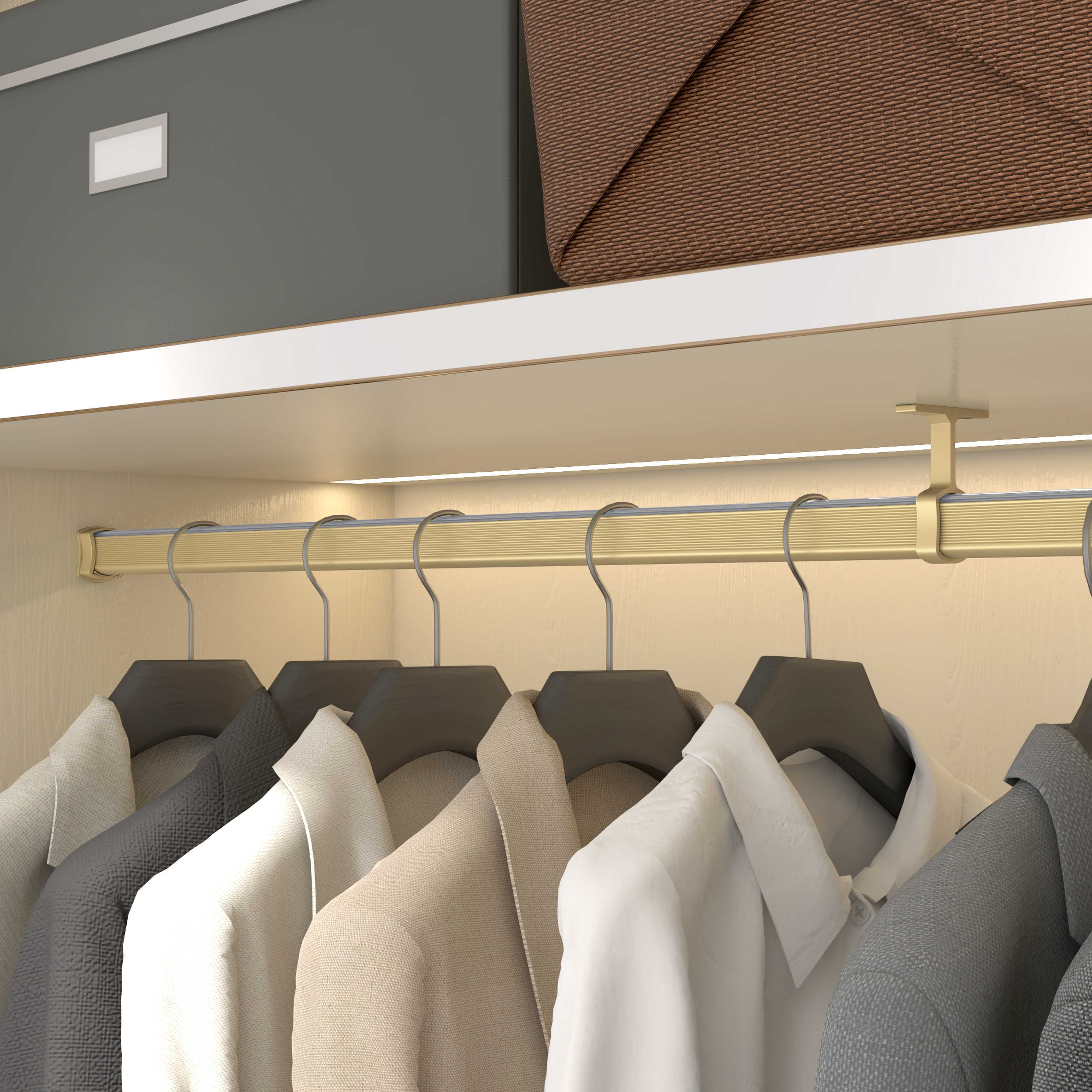 Tube de garde-robe en aluminium polyvalent pour les entrées et le stockage d