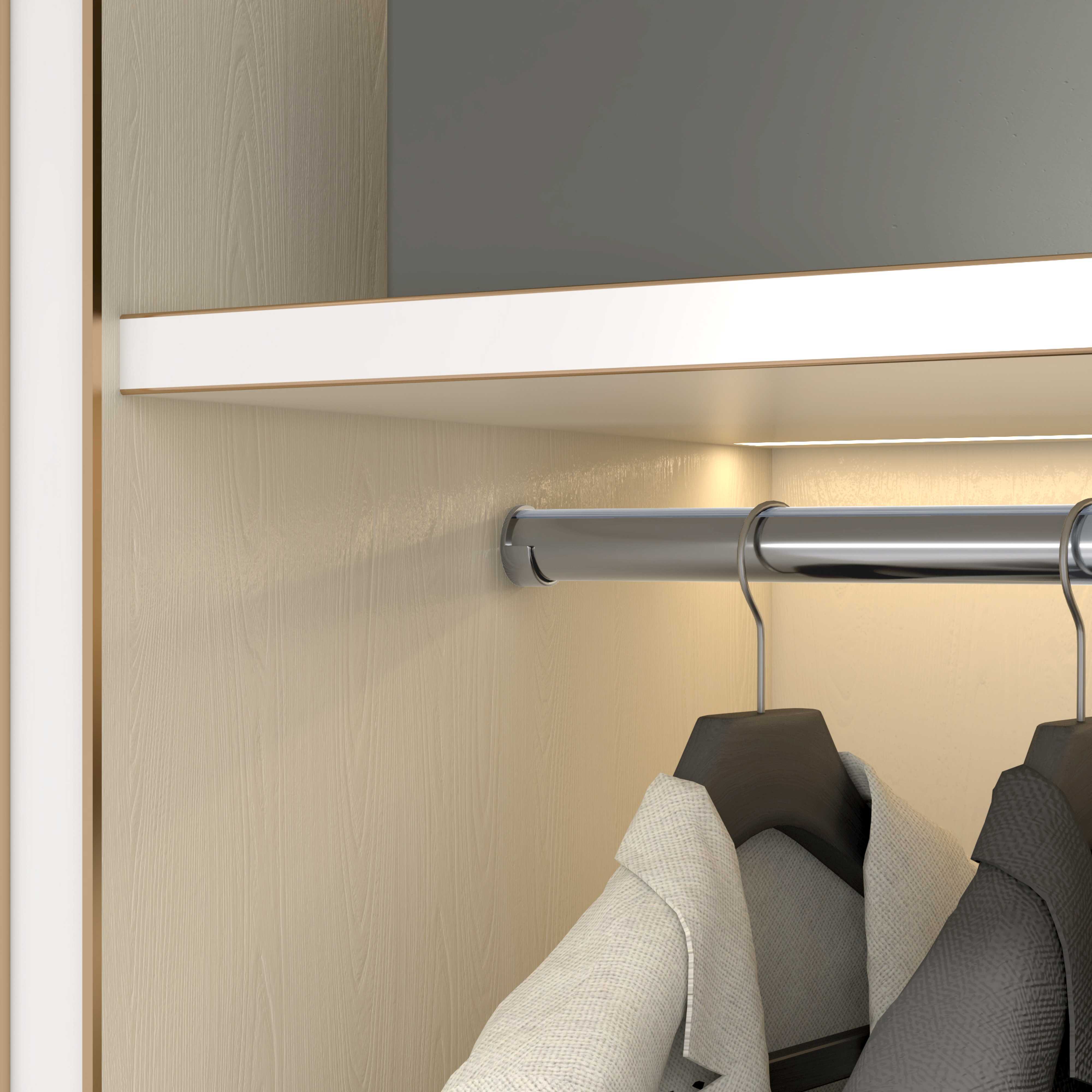 Finition en aluminium de Chrome de tube de garde-robe d
